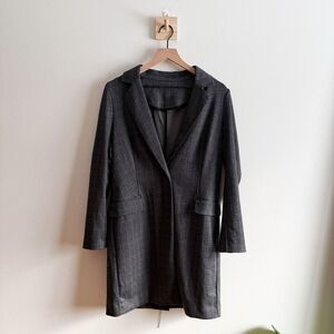 Adrianna Papell Long Plaid Jacket Size S